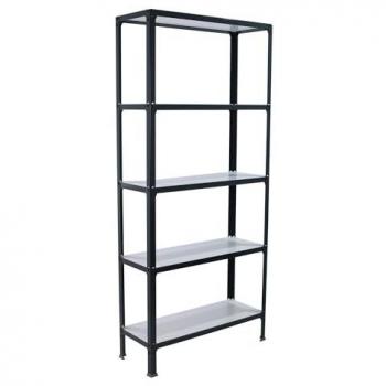 Estantería metálica HOMECLICK WOOD 5 Estantes SimonRack, dimensiones 1800x800x300 mm, 5 alturas, bandeja de madera, estilo industrial, color antracita/blanco