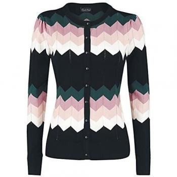 Voodoo Vixen Julia Pink Chevron Cardigan Mujer Cárdigan Multicolor XXL, 70% Viscosa, 30% nilon, Regular