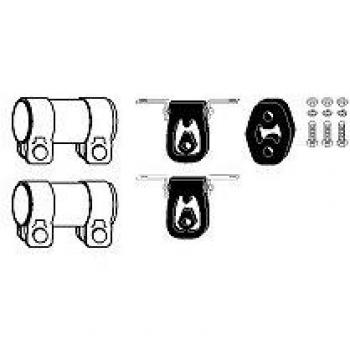 Juego de montaje sistema de escape HJS 82 11 1558 para VOLKSWAGEN Polo III y Caddy 2