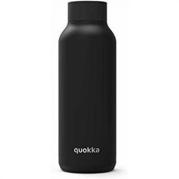 Quokka Solid - Jet Black 510 ML | Botellas De Agua Acero Inoxidable Sin BPA |Botella Térmica De Doble Pared - Mantiene el frío y el Calor para Niños y Adultos