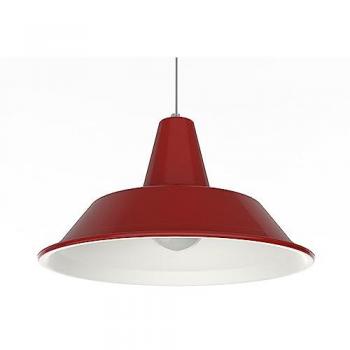 LUMICOM Duna lámpara de techo bicolor, lámpara de techo, metal, forma cónica, diámetro 45 cm, fabricada en Italia, rojo brillante blanco, Clase de eficiencia energética A++