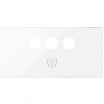 Tapa Simon 100 para Conector 3RCA Blanca Brillante