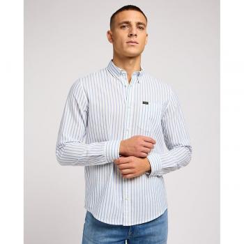 Lee - Camisa de hombre de corte classic con rayas en color blanco