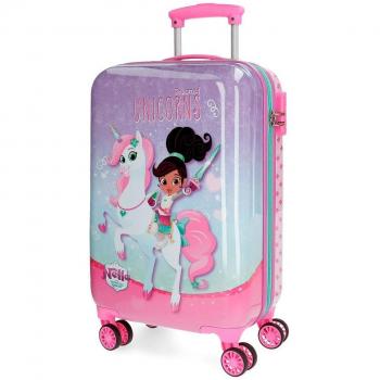 Nella Dreams of Unicorns Maleta de cabina Multicolor 37x55x20 cms Rígida ABS Cierre combinación 32L 2,6Kgs 4 ruedas dobles Equipaje de Mano