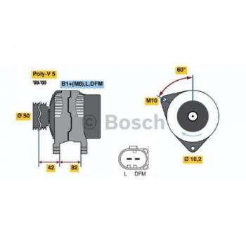Alternador Bosch 0986042640 70 A 14 V