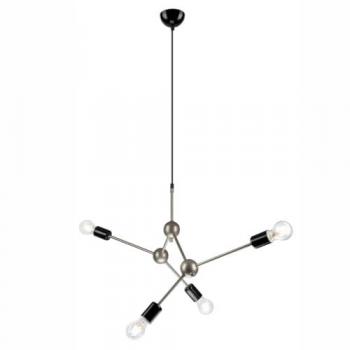 Lámpara de Suspensión Alessia, Metal Negro, 120x82x5 cm