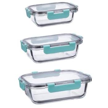 Set 3 Recipientes Rectangulares Herméticos Quid Purity 37-63-104CL Apto Microondas y Congelador 100% Higiénicos y Transparentes
