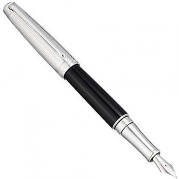 Caran D'Ache Pluma Estilográfica Leman Bicolor Plata / Negro