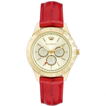 Juicy Couture Women's Quartz Watch JC1220GPRD (38mm) Gold/Red/Beige Unisex