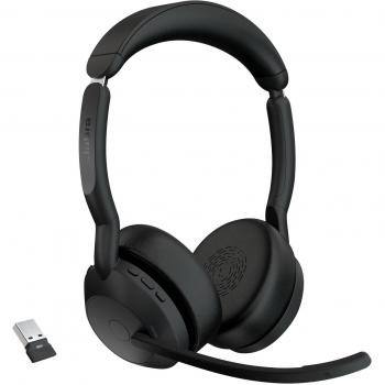 Jabra Evolve2 55 Auriculares Inalámbricos Diadema Oficina/Centro de llamadas Bluetooth con Base de Carga Negro