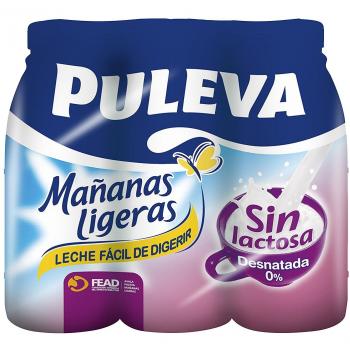 Puleva sin Lactosa Desnatada, 6 x 1L