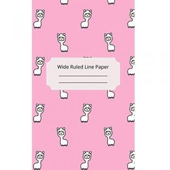 Baby alpaca theme wide ruled line paper 8