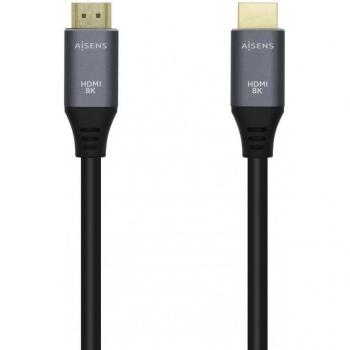 Aisens Cable HDMI 2.1 Ultra Alta Velocidad 8K@60Hz, 48Gbps, Conectores Macho a Macho, 1 Metro, Color Gris/Negro