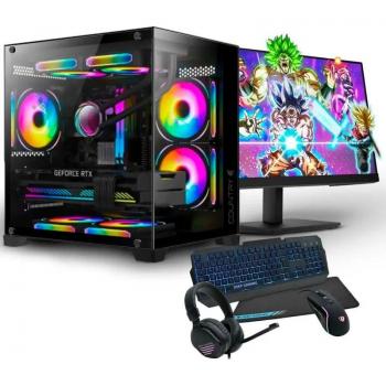 PC Gaming Completo Racing Intel Core i5-14600KF/32GB DDR4/1TB SSD/RTX 4070 SUPER + Monitor 27 Full HD + Combo de Teclado, Ratón y Cascos