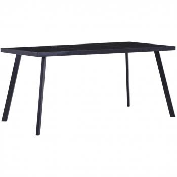 Mesa de comedor Día y Noche de vidrio templado negro 180x90x75 cm