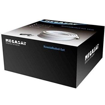 Cable coaxial Megasat 30m, 110 dB, 4 veces apantallado, incluye F-conectores