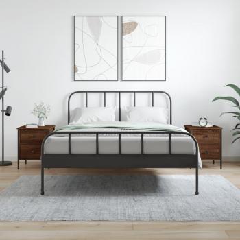 Mesita de noche 2 piezas Roble Marrón 40x42x50 cm madera multicapa