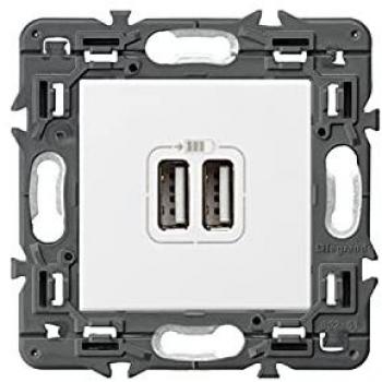 Base Valena Next 2xUSB tipo 2,4A blanco Legrand 741231