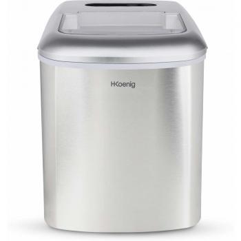 H.Koenig KB20 Máquina de Hacer Hielo, Potencia 120 W, Capacidad Producción Diaria 12 Kg, Ciclo Producción 10/13 Min, 2 Tamaños Cubitos, Capacidad Bandeja de Agua 2,1 L, Pantalla LCD