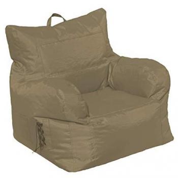 Sillón Acolchado Beige con Reposabrazos, Medidas 80 x 80 x 80 cm, Embalaje Reforzado