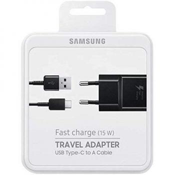 SAMSUNG Cargador Fast EP-TA20EBEC Negro Original Carga rápida para A8, Note 9, S8 S9 J7 2017 S9 Plus A5 2017 S8 Plus A3 2017 Paquete Sellado
