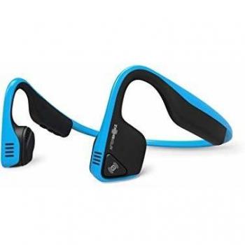 AfterShokz Trekz Titanium Auriculares de Conducción Ósea inalámbricos Bluetooth con Micrófono Resistentes al Sudor para el Deporte, Azul