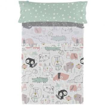 Juego de Sábanas HappyFriday Moshi Moshi Mejores Amigos Multicolor Cama de 105 2 Piezas