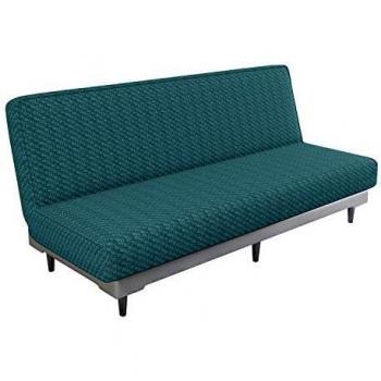 MAXIJIN Funda Elástica para Sofá Cama Funda para Sofá de Clic Clac 3 Plazas sin Brazos Protector de Muebles de Color Sólido para Sofá Plegable sin Reposabrazos