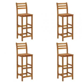 vidaXL Bar Stools 4 pcs Solid Acacia Wood