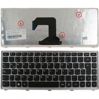 Teclado para Portátil Lenovo U410 Negro con Marco Plata
