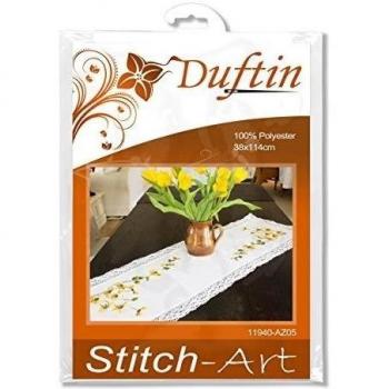 Duftin 11940-AZ05 - Kit de punto raso para camino de mesa, poliéster, 38 x 114 cm, diseño de gerbera