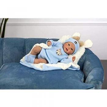 Muñeca Guca - Bebé Reborn Héctor con Cojín, 46 cm, Multicolor