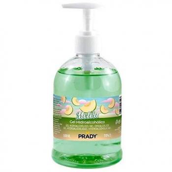 Prady Gel Higienizante Hidroalcohólico 500ml con Aroma de Melón y Dosificador - 70% Alcohol