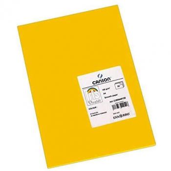 Canson Iris - Pack de 50 Cartulinas A4, 185g, Color Gualda