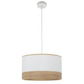 Lámpara Colgante Moderna Olga 1xe27 Blanco/Madera Clara 40x40 cm