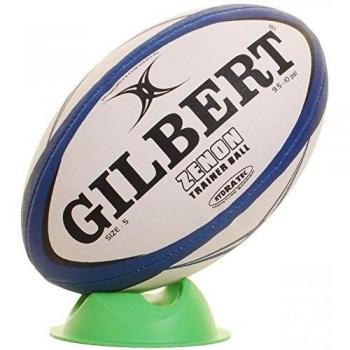 Gilbert - Balón Zenon de Rugby para Entrenamiento - Tamaño 4, Azul marino / Negro