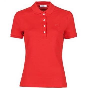 Lacoste Polo Slim Fit para mujer, piqué de algodón stretch, manga corta