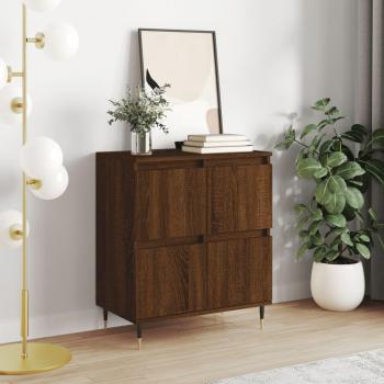 Aparador de madera contrachapada marrón roble 60x35x70 cm mueble de almacenaje de salón buffet armario auxiliar armario de almacenamiento