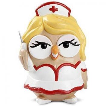 Estatuilla de Búho Enfermera Goofi Egan en Cerámica