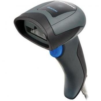 Lector de Códigos de Barras Portátil 1D Datalogic QuickScan I QD2131 con Soporte y Conexión PS2, Negro