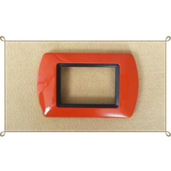 Placas ABS Compatibles para Tapa de Enchufe Master Modo Colorra - Naranjas - 4 Foros