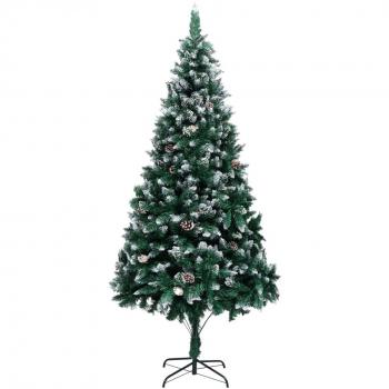 vidaXL Artificial Christmas Tree with Pine Cones and White Snow 210 cm