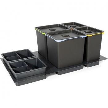 Cubo de basura Basso M900 2x16L 2x8L con 2 recipientes en color antracita