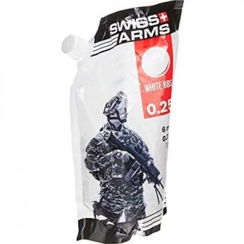 GSG Softair Bb's 0.25 G Swiss Arms Platinum 4.000 St. Beutel 028: 01/04. Airsoft 0,25, Blanco, 6 mm