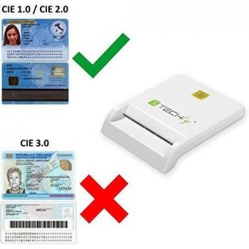 Lector/escritor de tarjetas inteligentes USB-C compacto blanco Techly