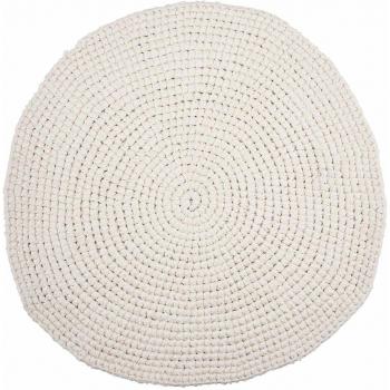 House Doctor - Alfombra de Ganchillo, Color Blanco, diámetro 80 cm, Talla única