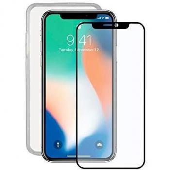 Contact Protector De Pantalla Cristal Templado para Móvil + Funda para Móvil iPhone X Contact TPU