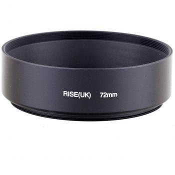 72MM Parasol NEGRO METALLO para objectivo 72 MM PARE SOLEIL pare-soleil compatible con para Canon FUJI Fujifilm Leica Nikon Olympus Panasonic Pentax Samsung Sigma Tamron Tokina Panasonic - ADAPTOUT MARCA FRANCESA