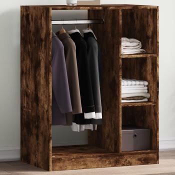 Armario de madera de ingeniería roble ahumado 77x48x102 cm Marrón