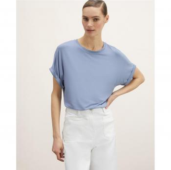 Camiseta de mujer oversize con escote de lúrex